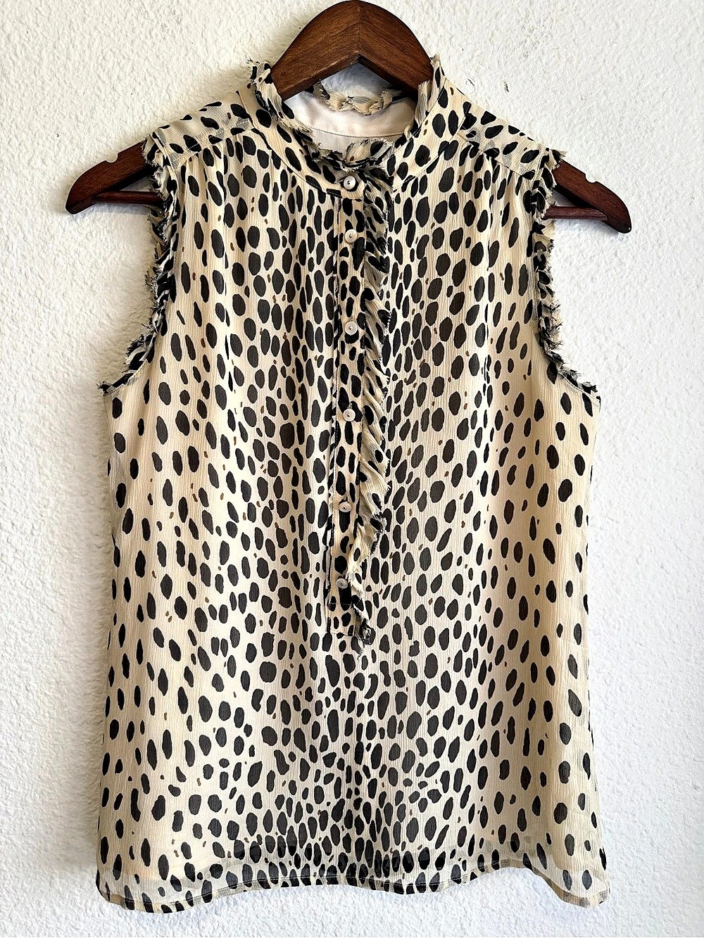 J.Crew Animal Print Silk Blouse Size 0